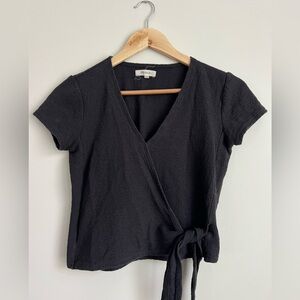 MADEWELL V Neck Tie-front Top